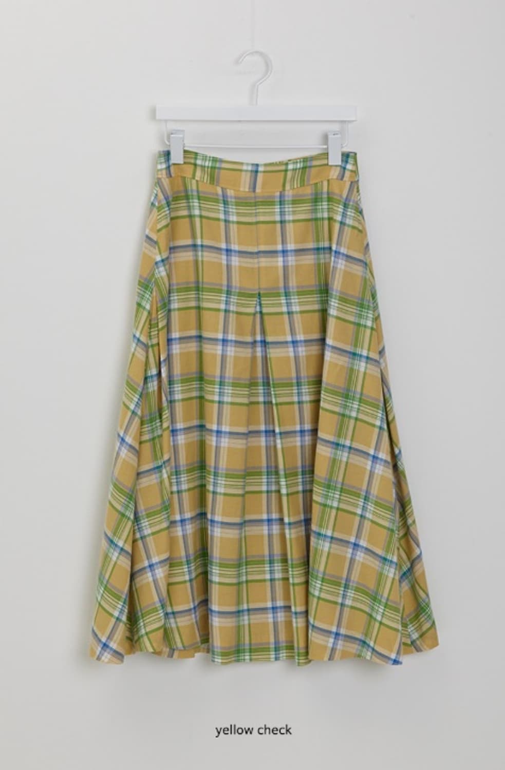 오버듀플레어 옐로우체크 투피스 블라우스스커트 상품이미지8