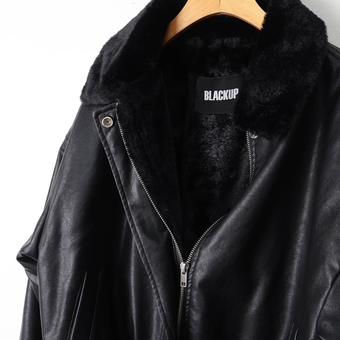 55/블랙업 크레시 퍼 레더 블루종 상품이미지6