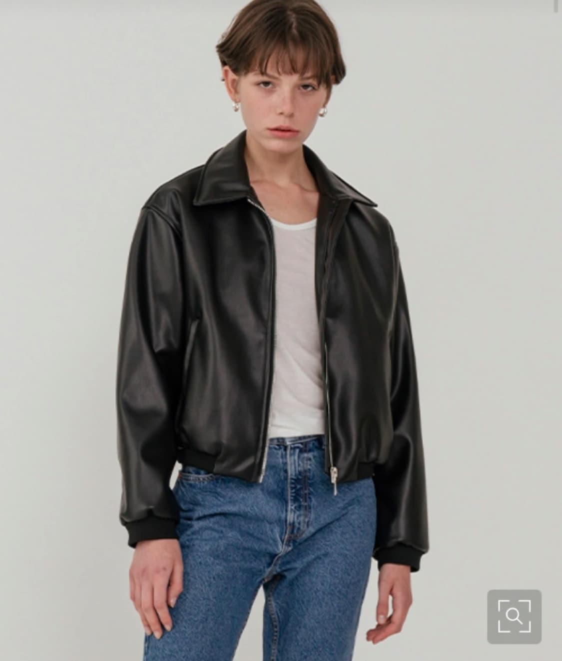 레이디볼륨 가죽자켓 상품이미지1