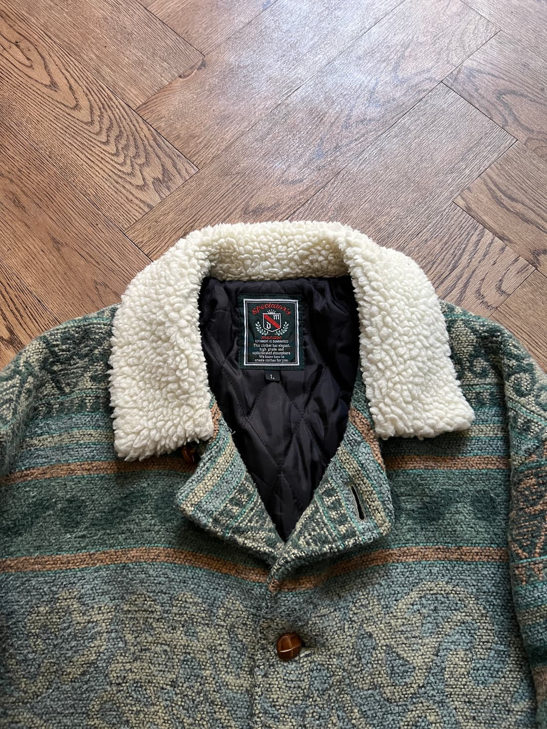 [L]90's 빈티지 나바호 패턴 퀄팅 코트 상품이미지2