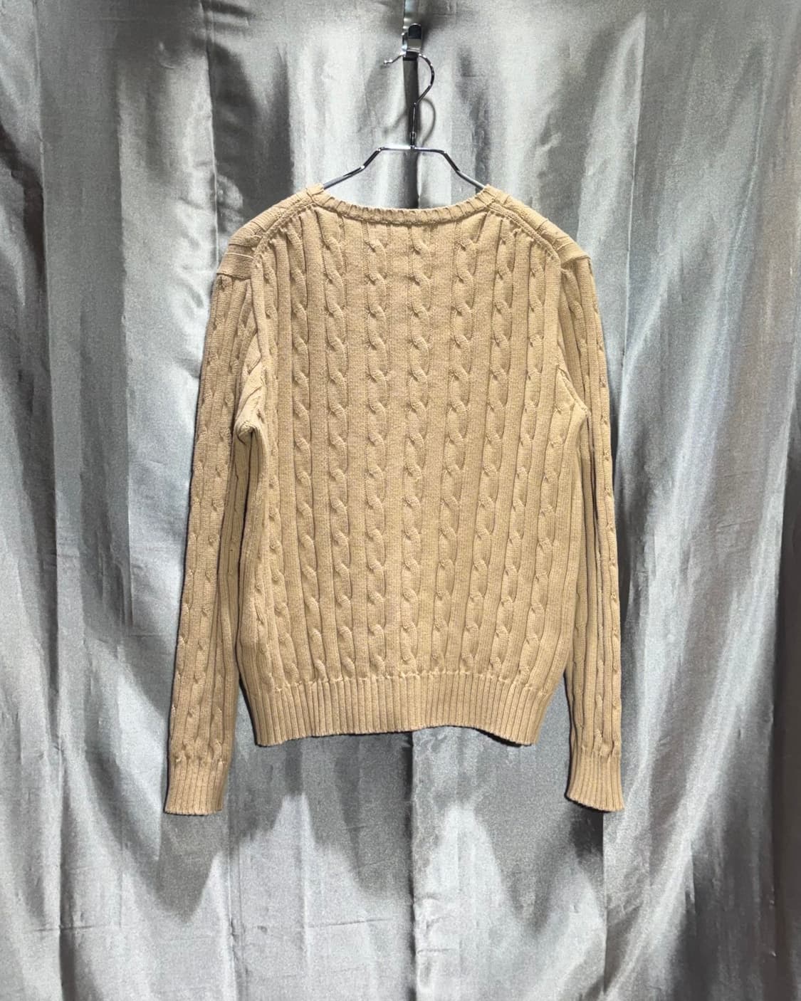 M 폴로랄프로렌 베이지 케이블 라운드 니트  상품이미지3