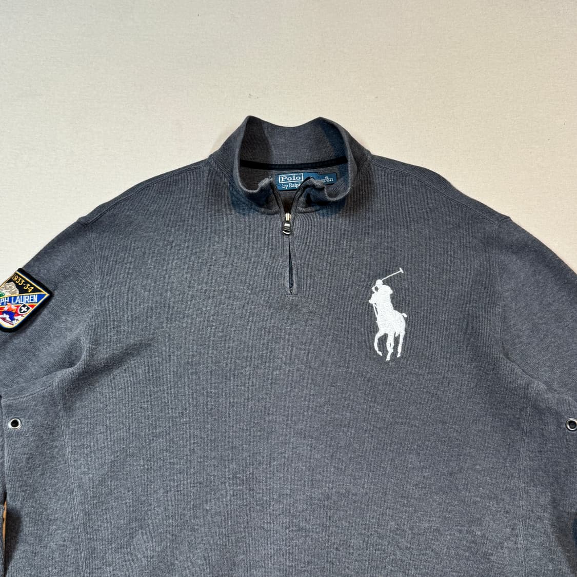 XL) 폴로 랄프로렌 빅포니 반집업 풀오버 코튼 니트 상품이미지2