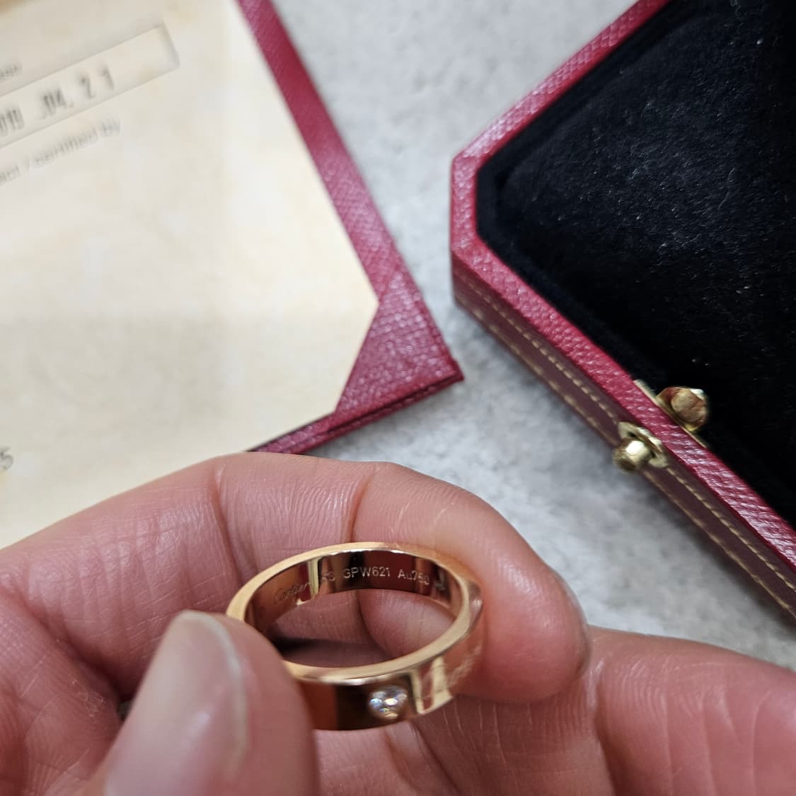 까르띠에 c드링 핑크 골드 18k 53호 4mm 상품이미지4
