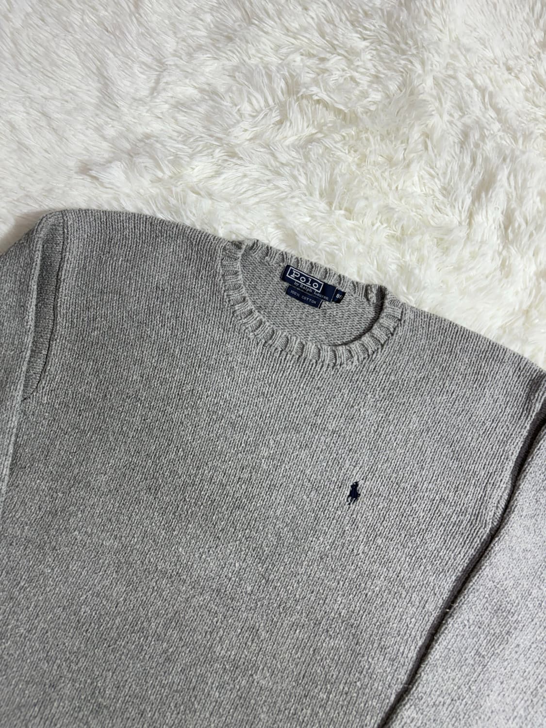 폴로 랄프로렌 라이트그레이 포니로고 라운드 니트  상품이미지4