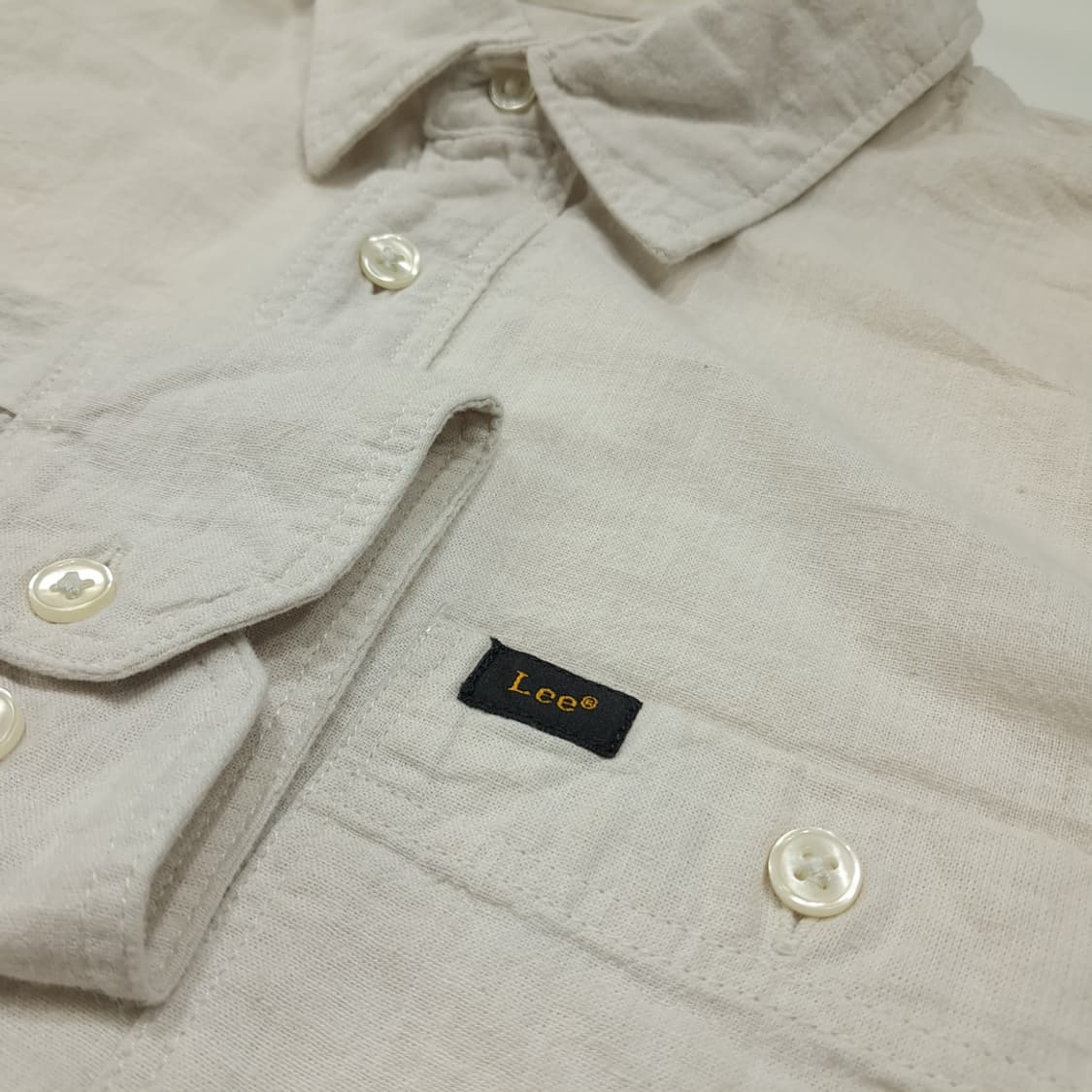 CL772 M 리 코튼린넨 레귤러핏 슬러브 에크루 셔츠 남방 상품이미지4