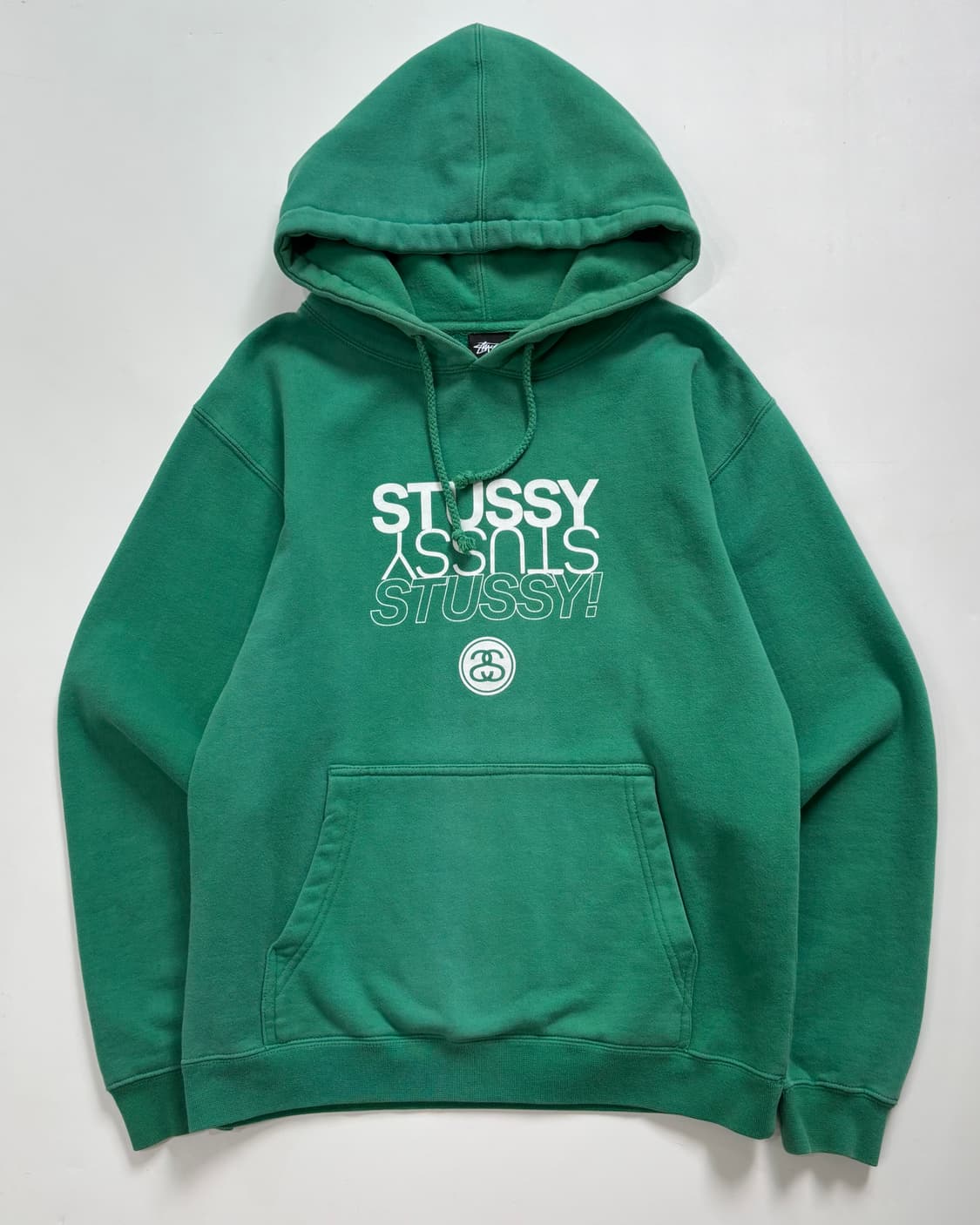 Stussy 스투시 그린컬러 로고 후드티 상품이미지2