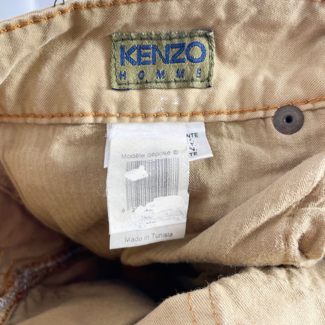 C1 겐조 Kenzo 베이지색 캔버스 워크 팬츠 34-35사이즈 상품이미지5