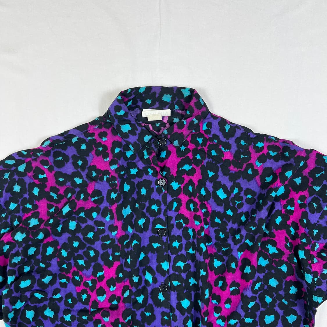90‘s 레오파드 패턴 레이온 반팔 셔츠 남방 상품이미지2