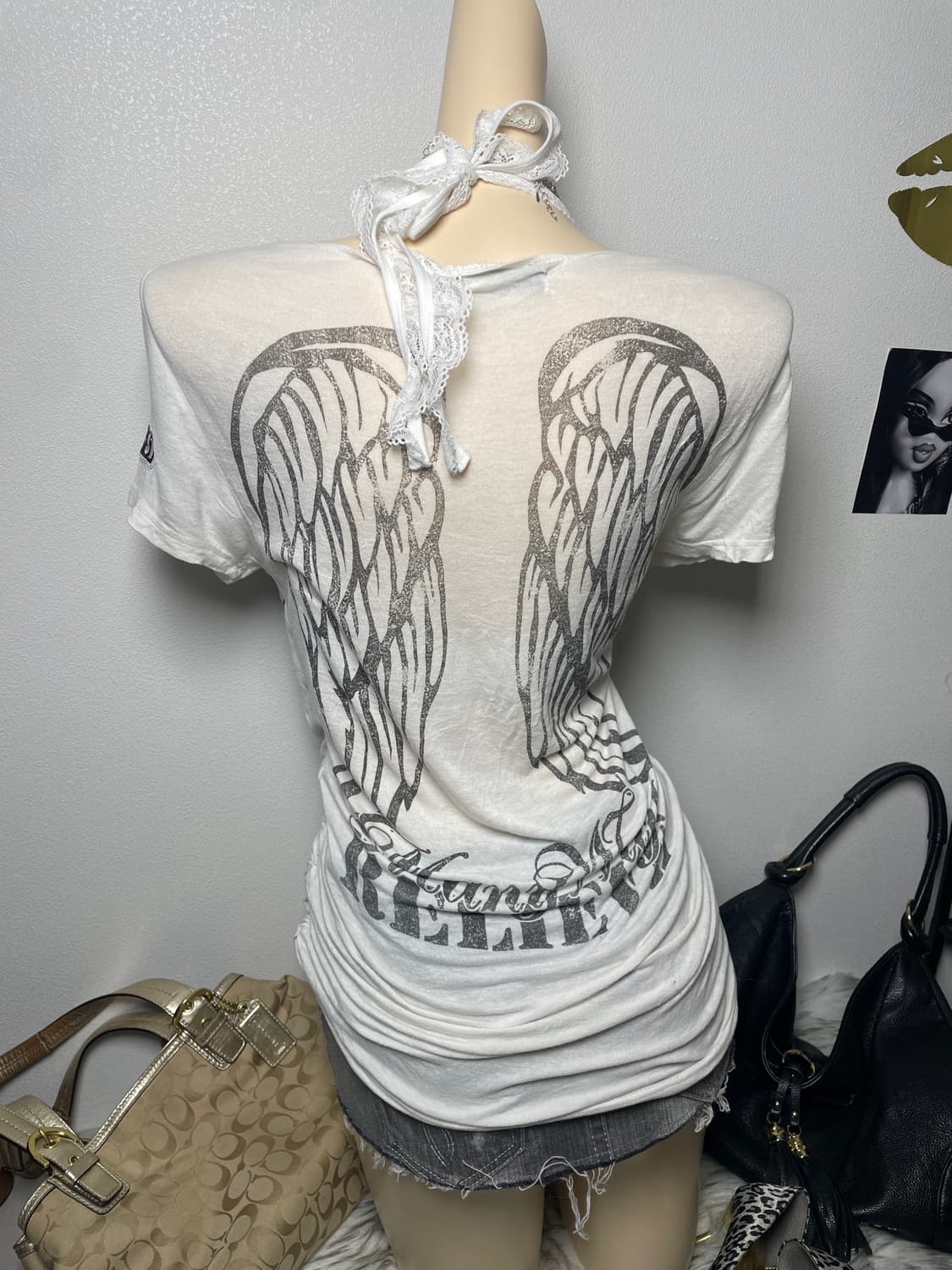 날개 갸루 y2k 스트라이프 탑 상품이미지1