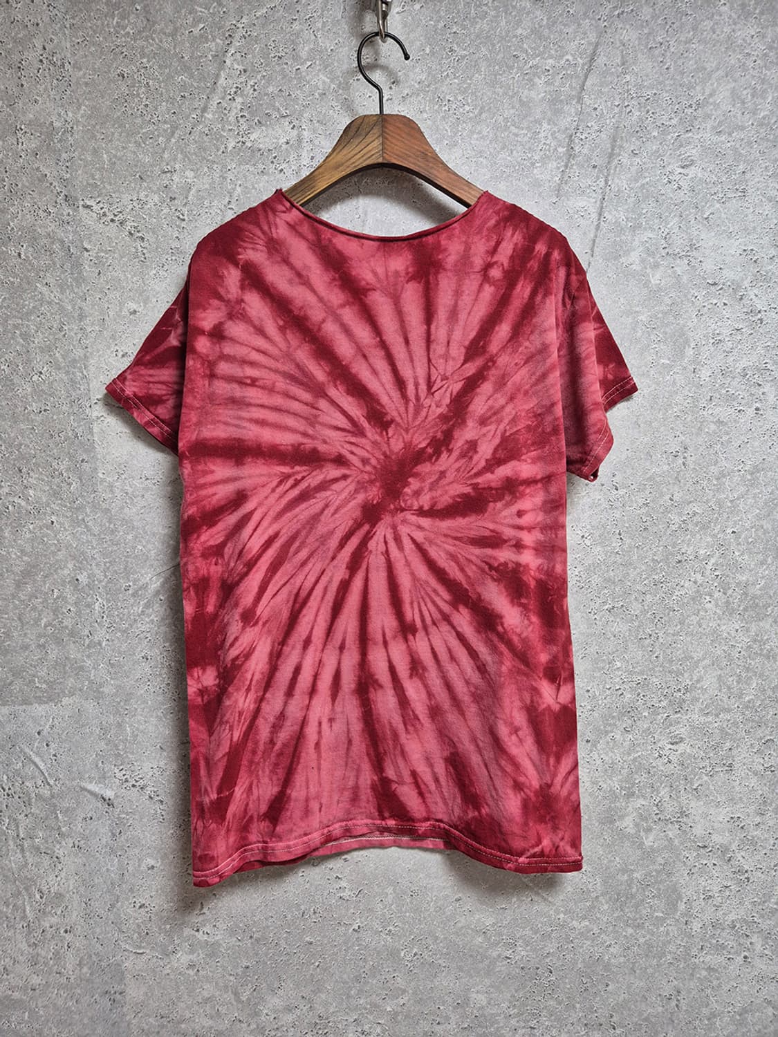 빈티지 타이다이 여성 반팔 넥라인 커팅 tie-dye 상품이미지3