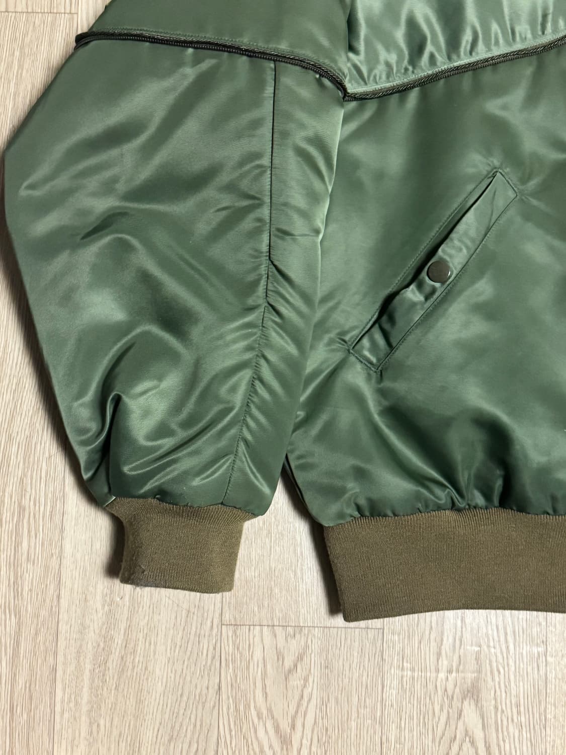 캐피탈 나일론 샴 시아미스 봄버 ma-1 자켓 카키 상품이미지4