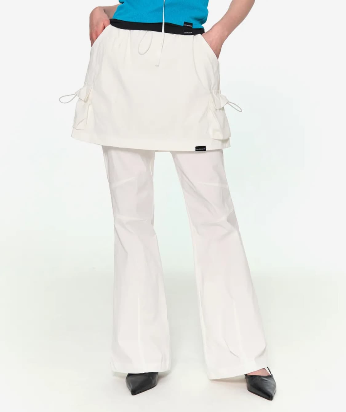 지제뮤지엄 레이어드 스커트 부츠컷 팬츠 상품이미지4