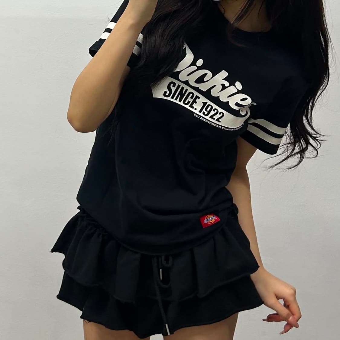 디키즈 y2k 러블리힙 검흰 반팔 티셔츠(SM) 상품이미지2