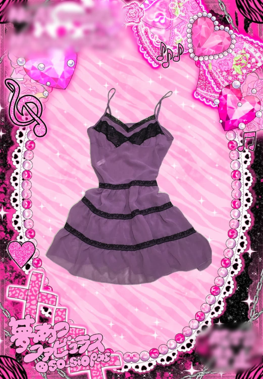 하라주쿠 y2k 갸루 슬립 상품이미지1