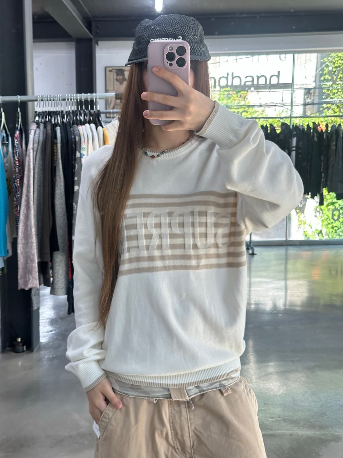 슈프림 20SS 체스트 스트라이프 스웨터 아이보리 상품이미지3
