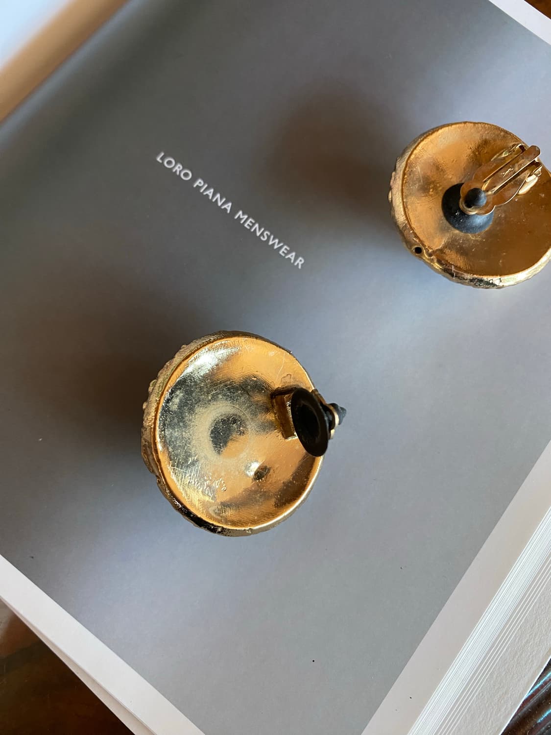 빈티지ysl 입생로랑 볼드 핑크 큐빅 골드 귀걸이 귀찌 상품이미지5