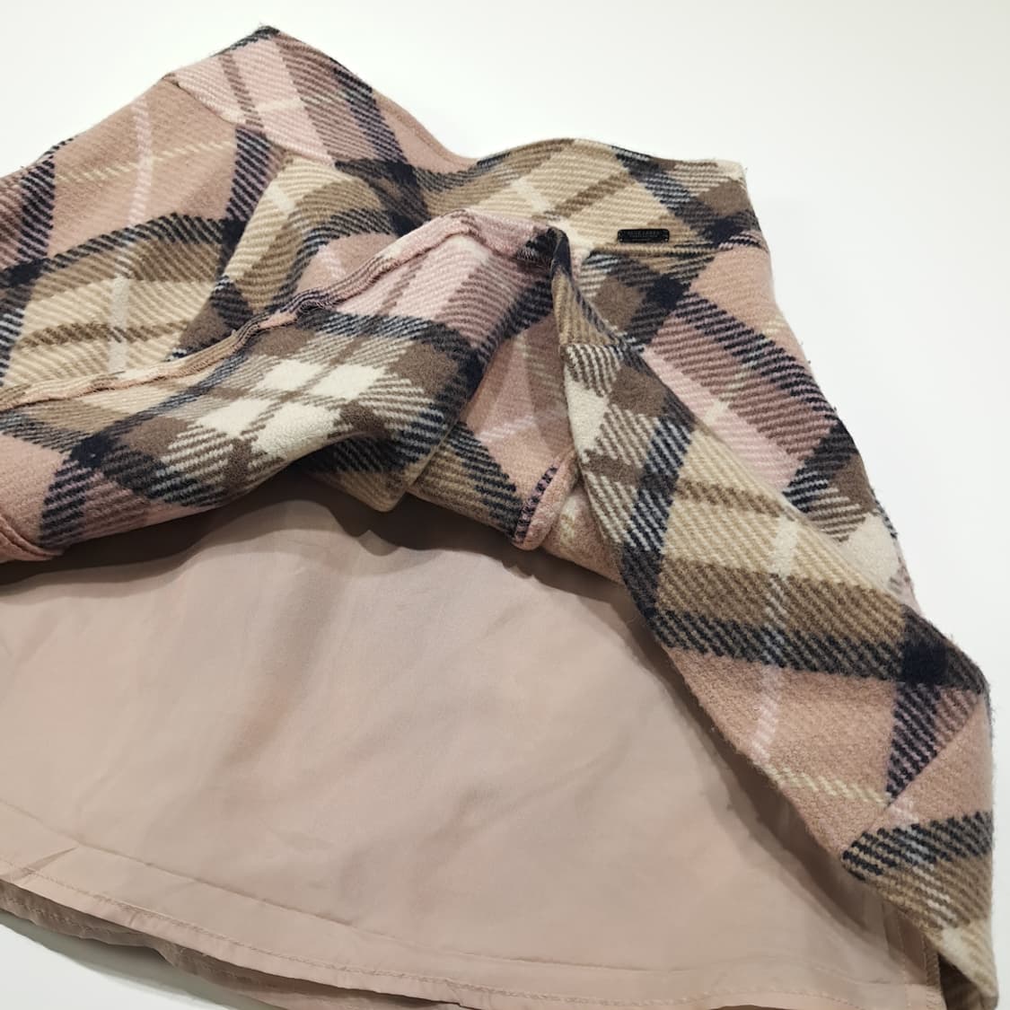 CL440 36 블루라벨 일본판 울 체크 핑크 스커트 상품이미지3