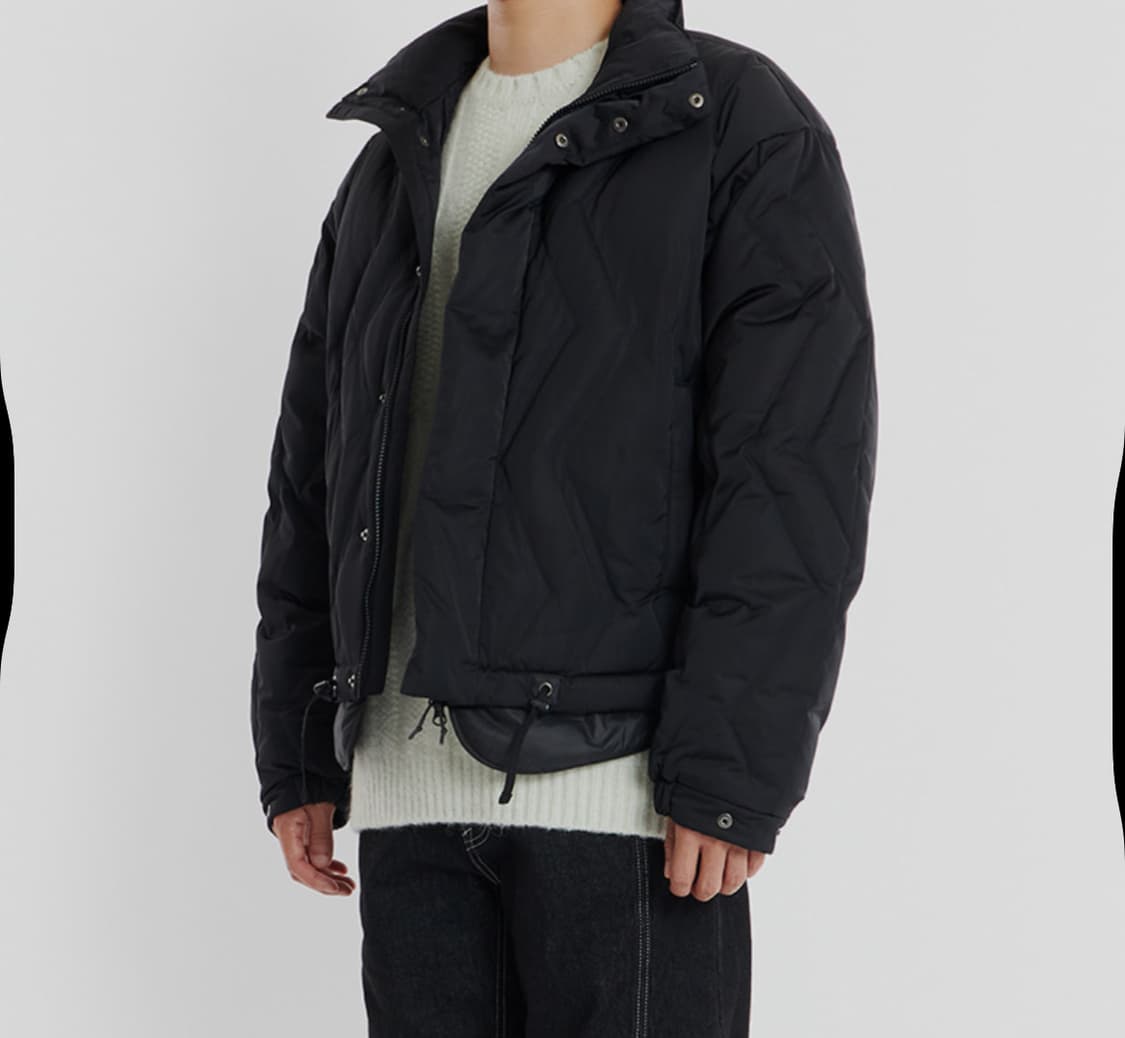 새상품(M)언어펙티드 레이어드 다이아몬드 다운 점퍼 블랙 상품이미지5