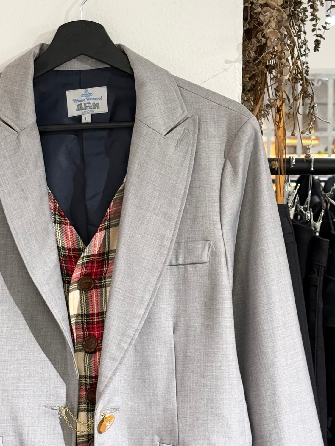 비비안웨스트우드 맨 그레이 베스트 레이어드 블레이저 자켓 상품이미지3