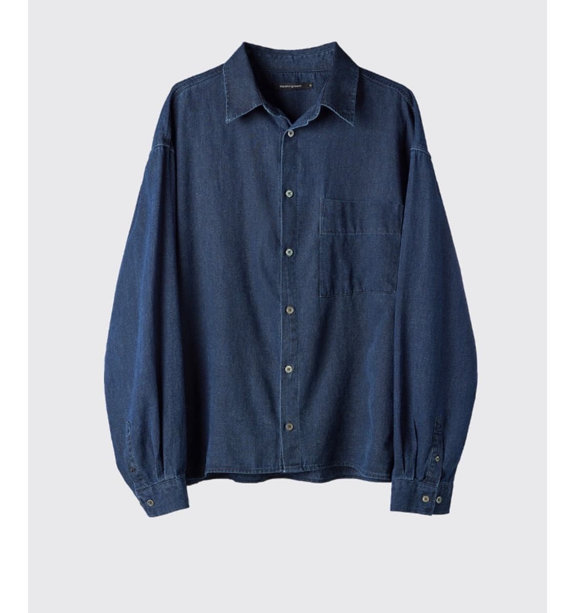 해칭룸 크롭셔츠 워시드 더스티 블루 4사이즈 상품이미지1