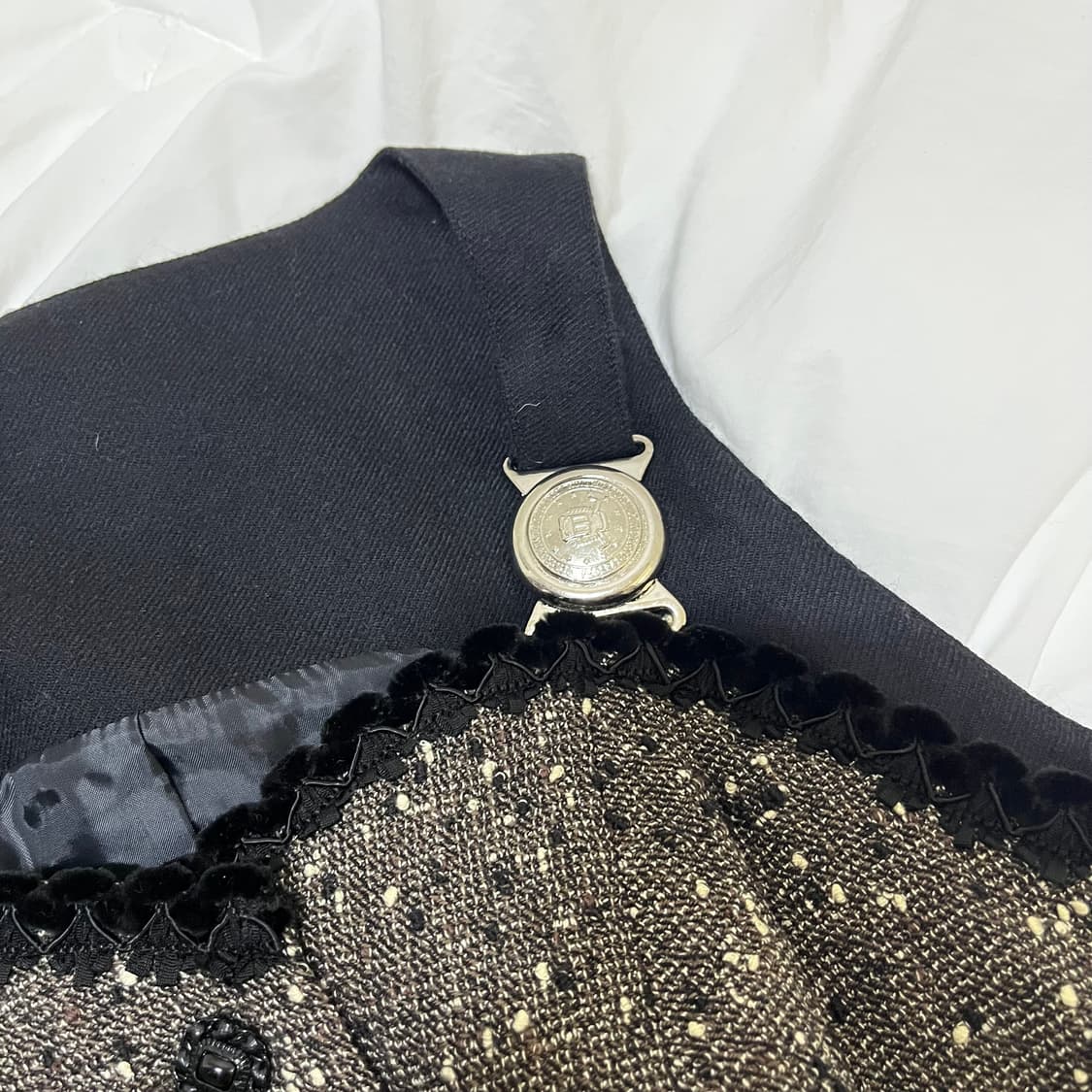 빈티지 ) 쿠키앤크림 트위드자켓 & 베스트  상품이미지5