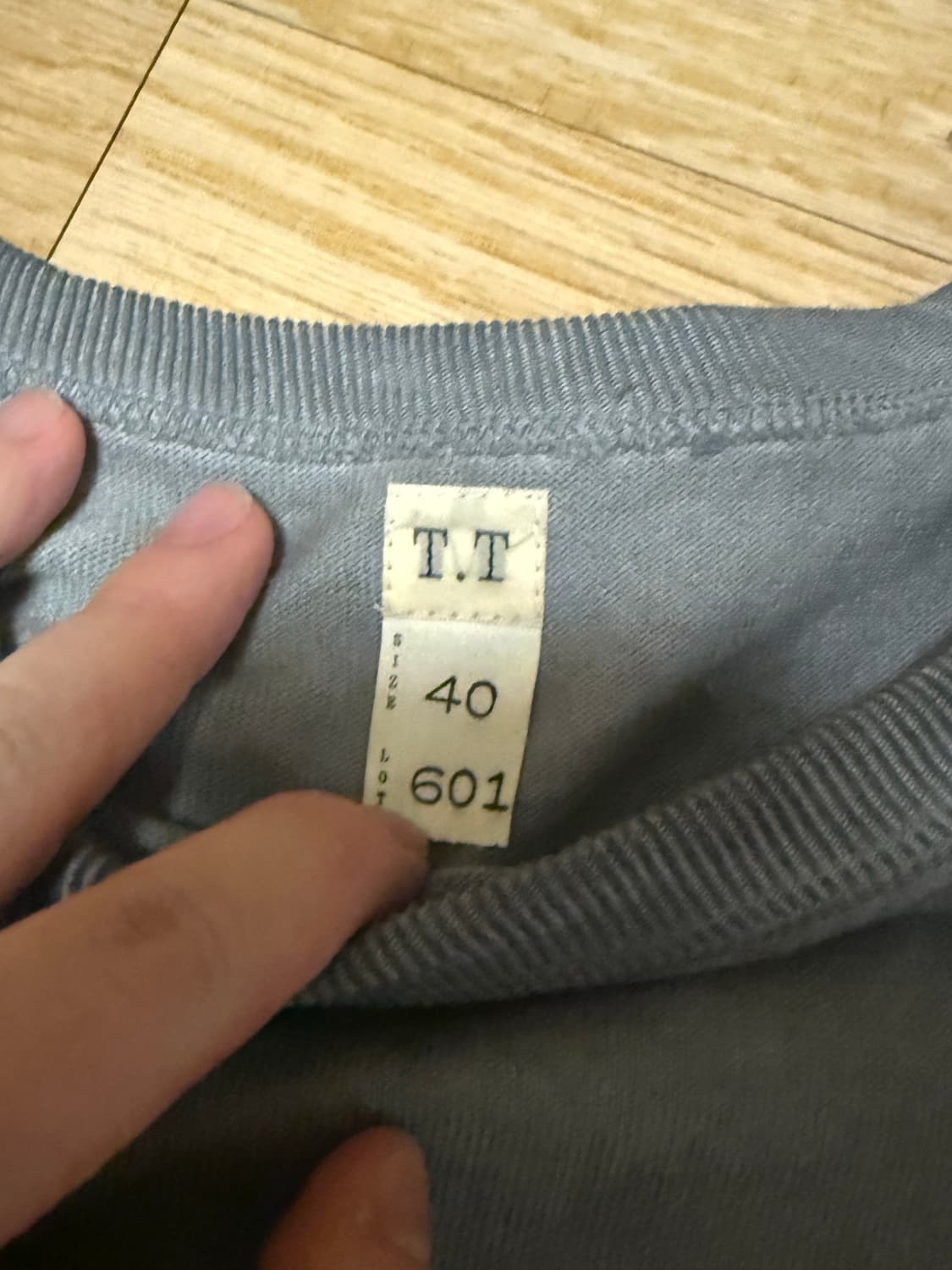 [40]타이가 타카하시 LOT.601 반팔 티셔츠 CHARCOAL DYE 상품이미지3