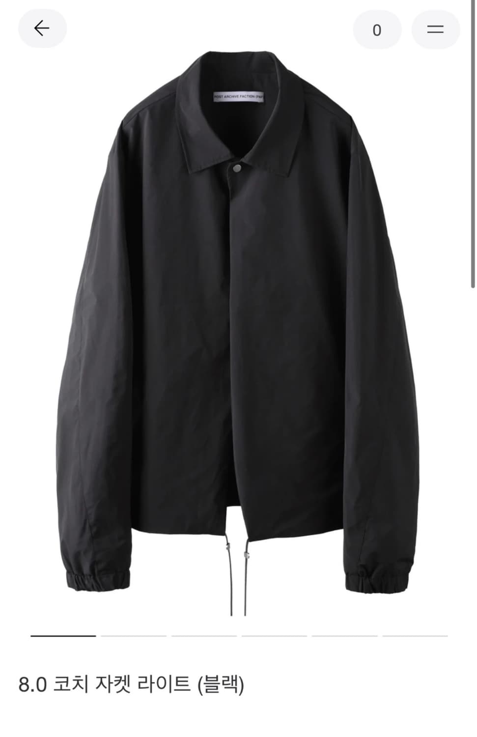 포스트아카이브팩션 paf 8.0 코치 자켓 라이트 (블랙) 상품이미지1