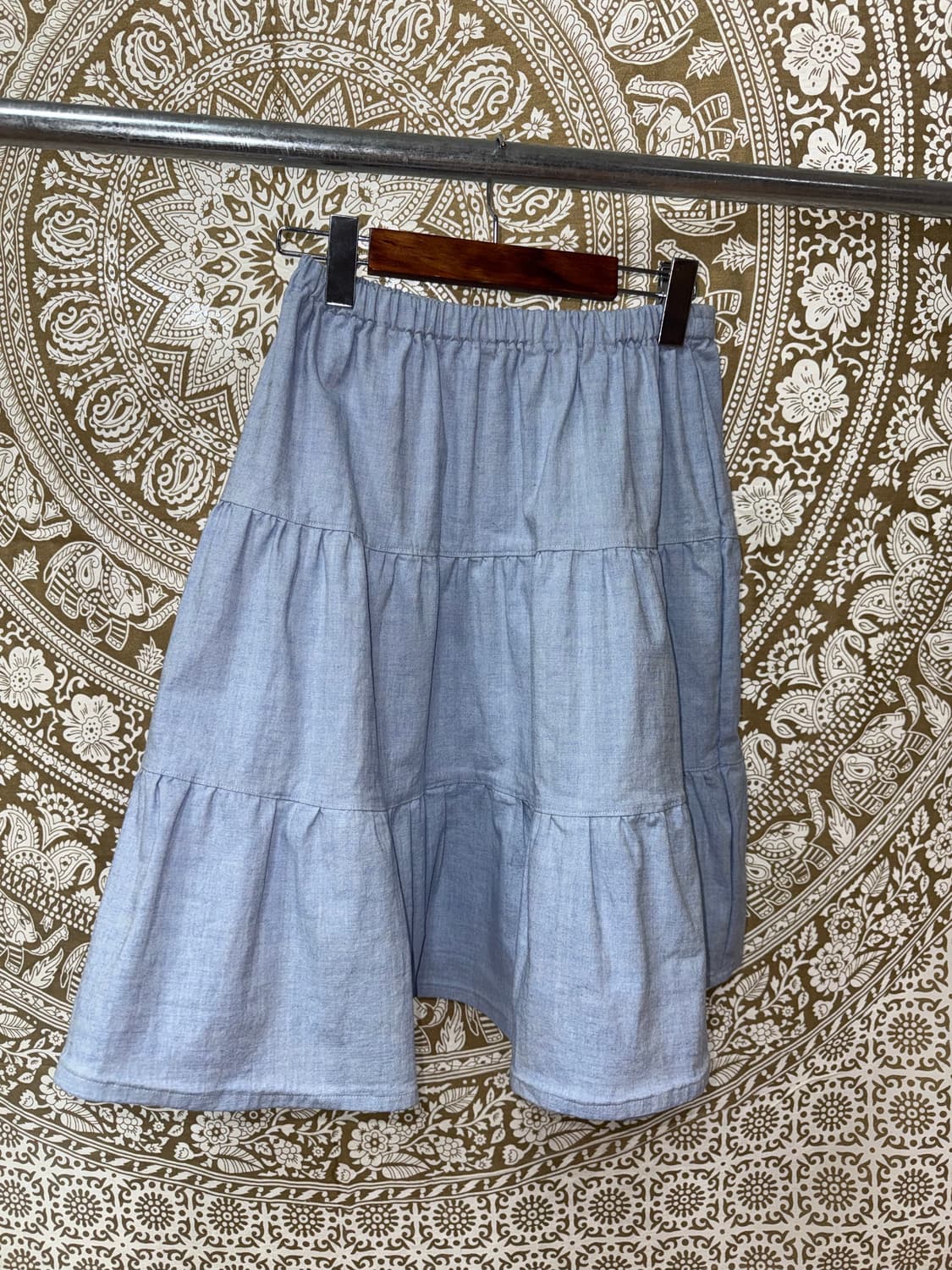 빈티지 여성 밴딩 연청 데님 캉캉스커트 상품이미지5