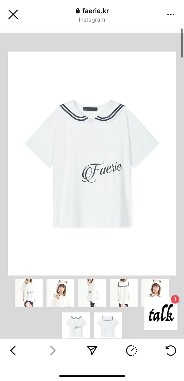 [fa.er.ie] sailor collar mesh loose top  상품이미지1