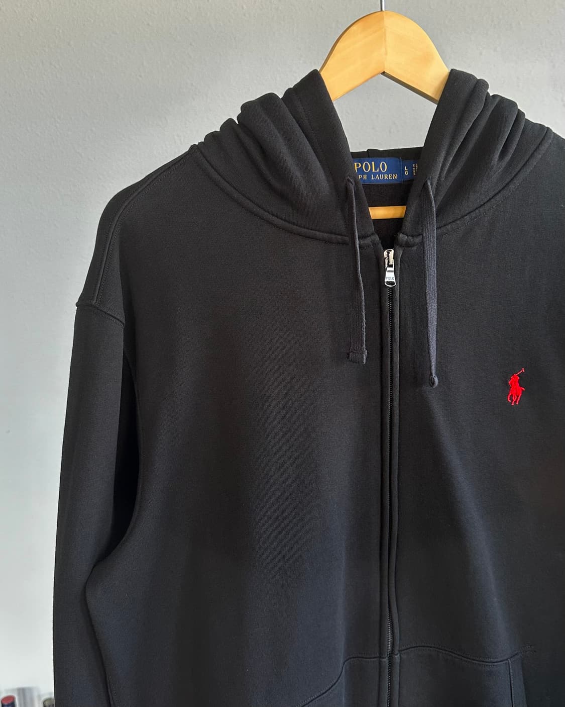 [L]폴로 랄프로렌 블랙 기모 후드집업 상품이미지2