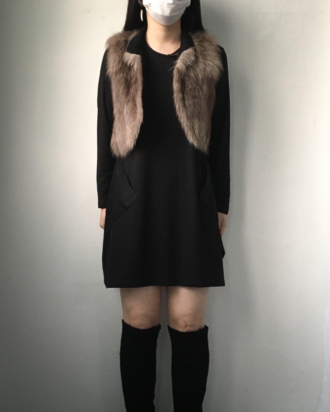 Rabbit fur vest 상품이미지1