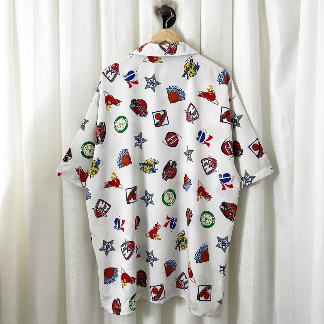 NBA 화이트 베스킷볼 하프 셔츠 상품이미지4