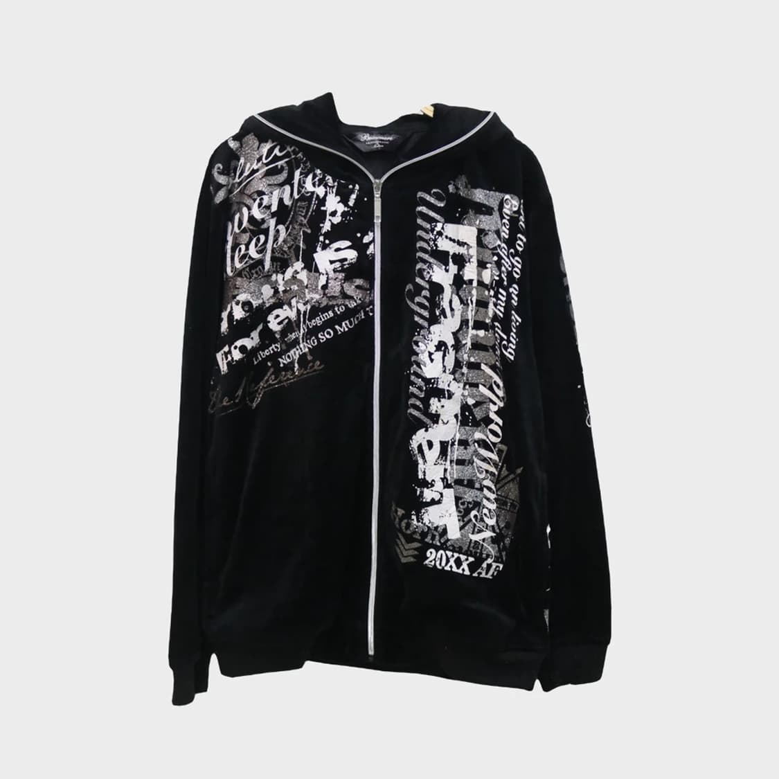 BEAUMERE y2k 펑크 레터링 후드 집업 62634 상품이미지1