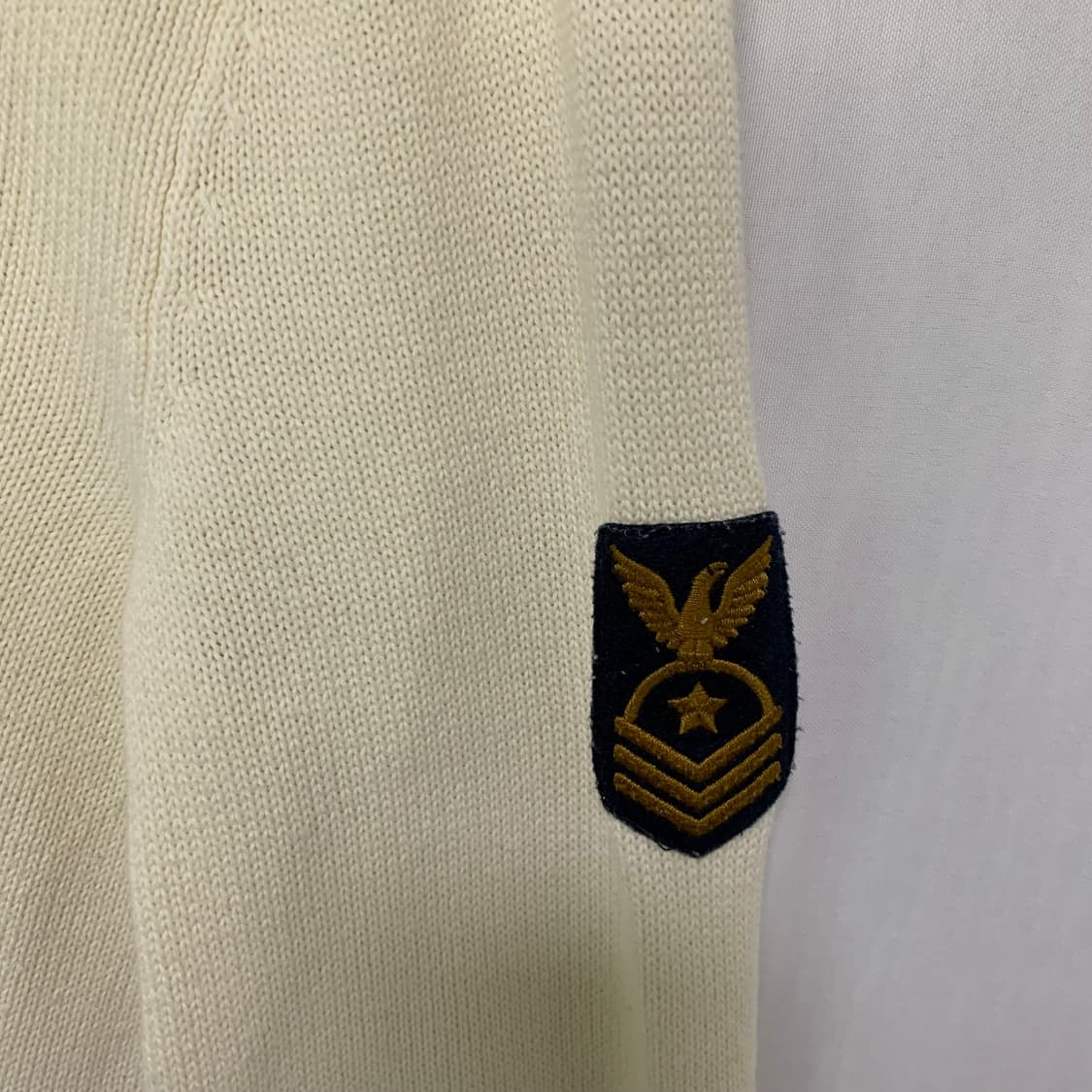 로렌랄프로렌 빈티지 아이보리 금장 버튼 반집업 니트 여성 L 상품이미지2