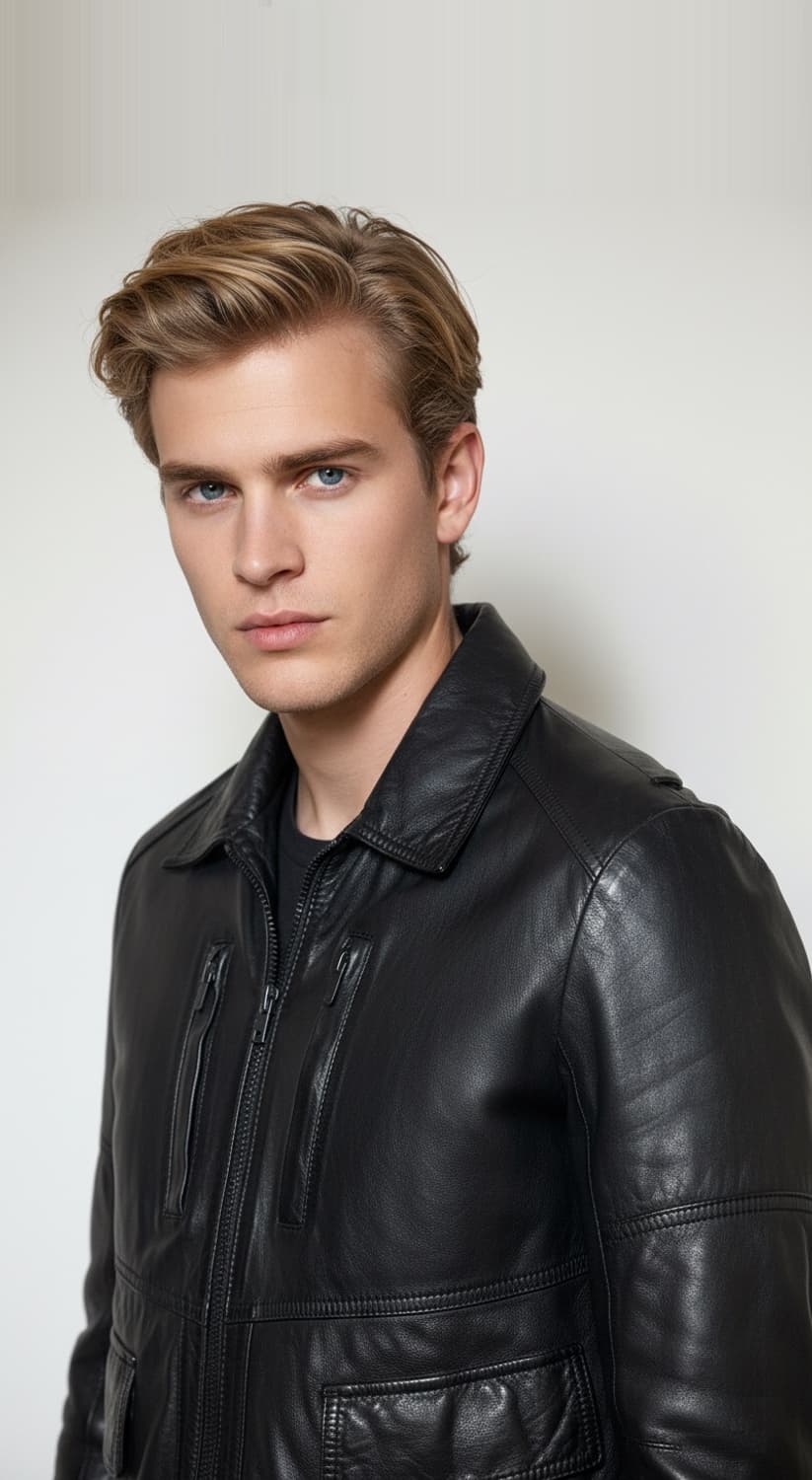 인터메조  양가죽 가죽자켓 밀리터리 필드자켓 블랙 90~95사이즈 상품이미지7