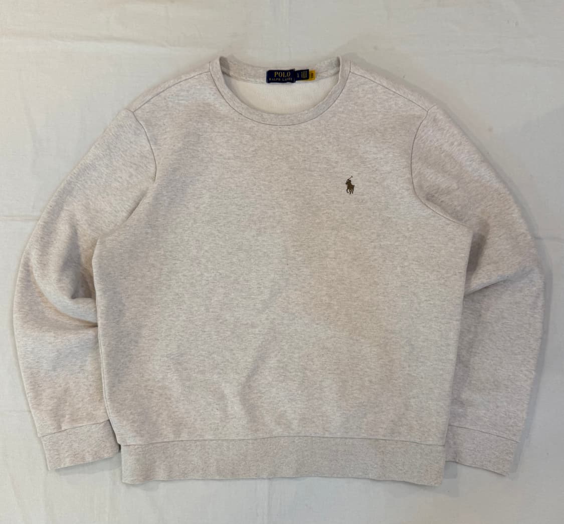 큐알) 폴로 랄프로렌 맨투맨 스웻셔츠 아이보리 그레이 상품이미지1