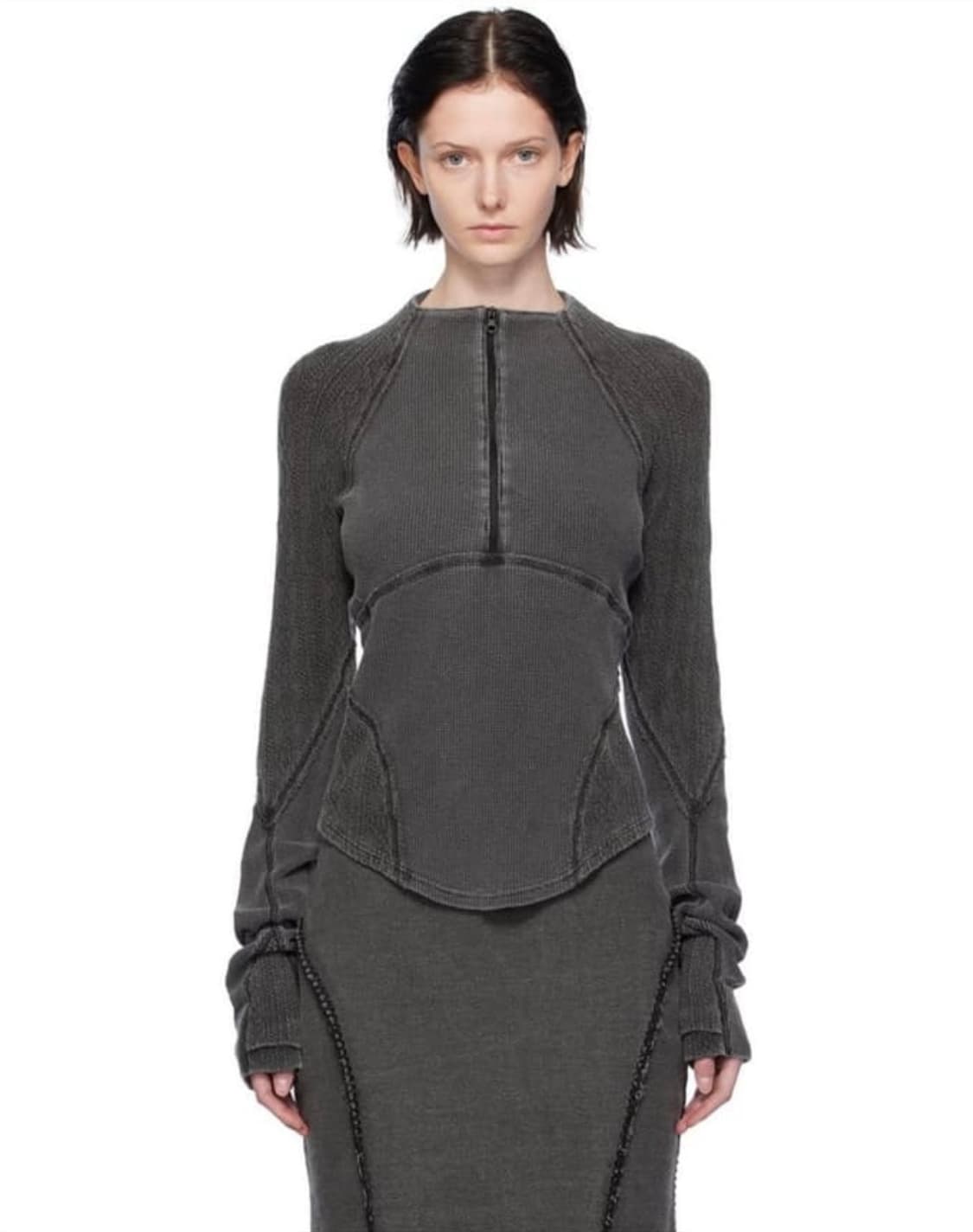 혜인서 하프 집업 라글란 니트 상품이미지1