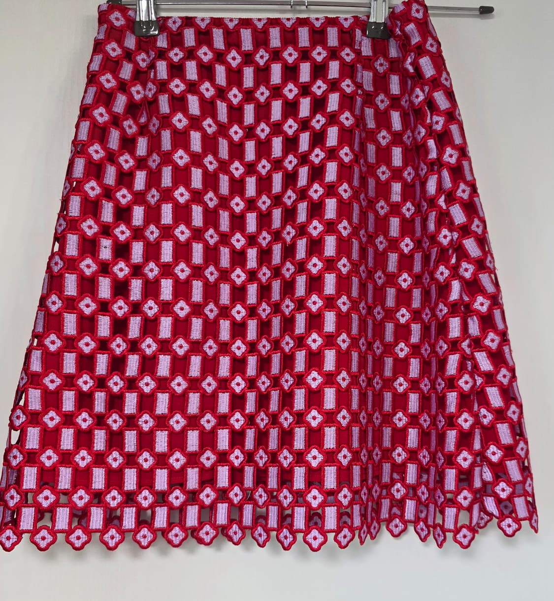 산드로 레드 레이스 미니스커트 정품 55사이즈 상품이미지2