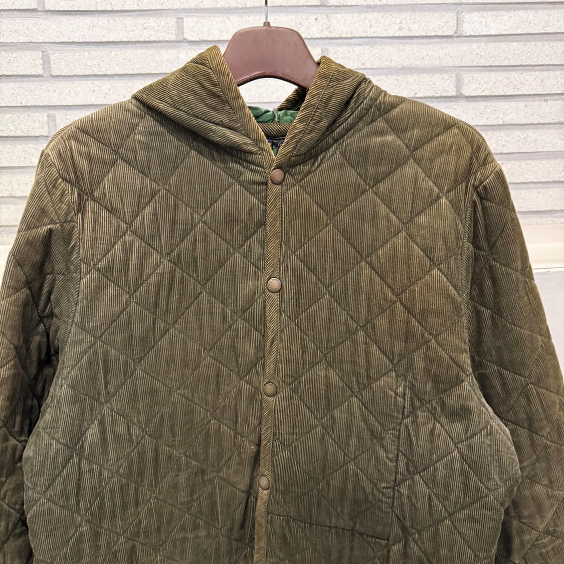 LAVENHAM 라벤햄 풀오버 코듀로이 퀼팅 나일론자켓 스냅단추 디테일 상품이미지3