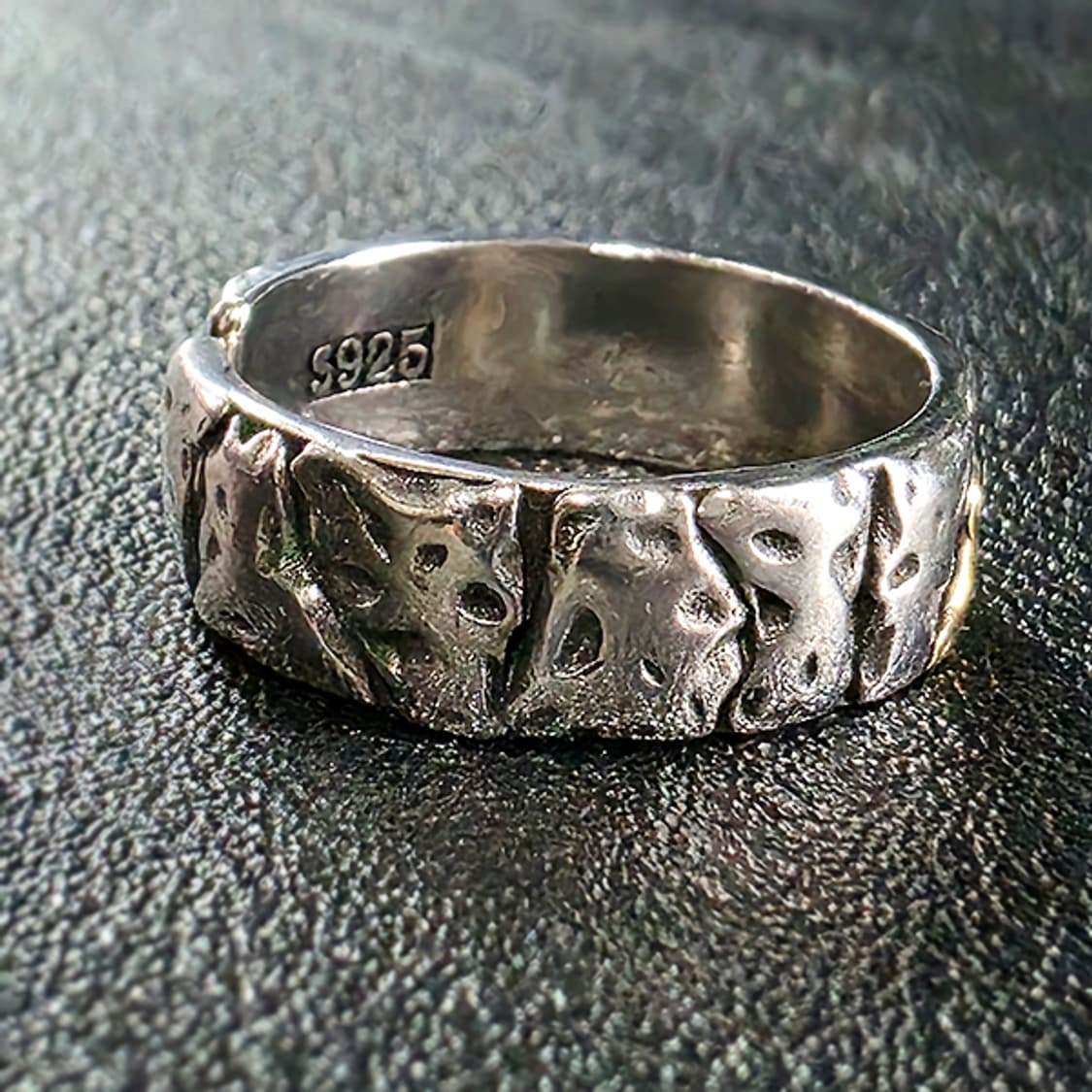 Mend 실버 남자 엔틱 빈티지 명품 크랙 균열 러프 반지 상품이미지2