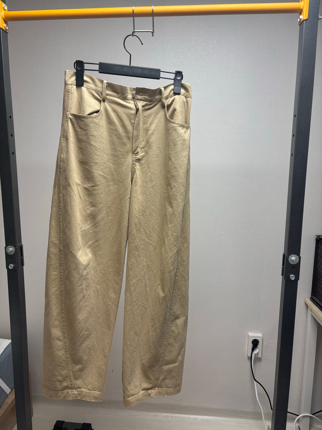 시즈 커브드 와이드 코튼 팬츠 베이지 M 상품이미지3