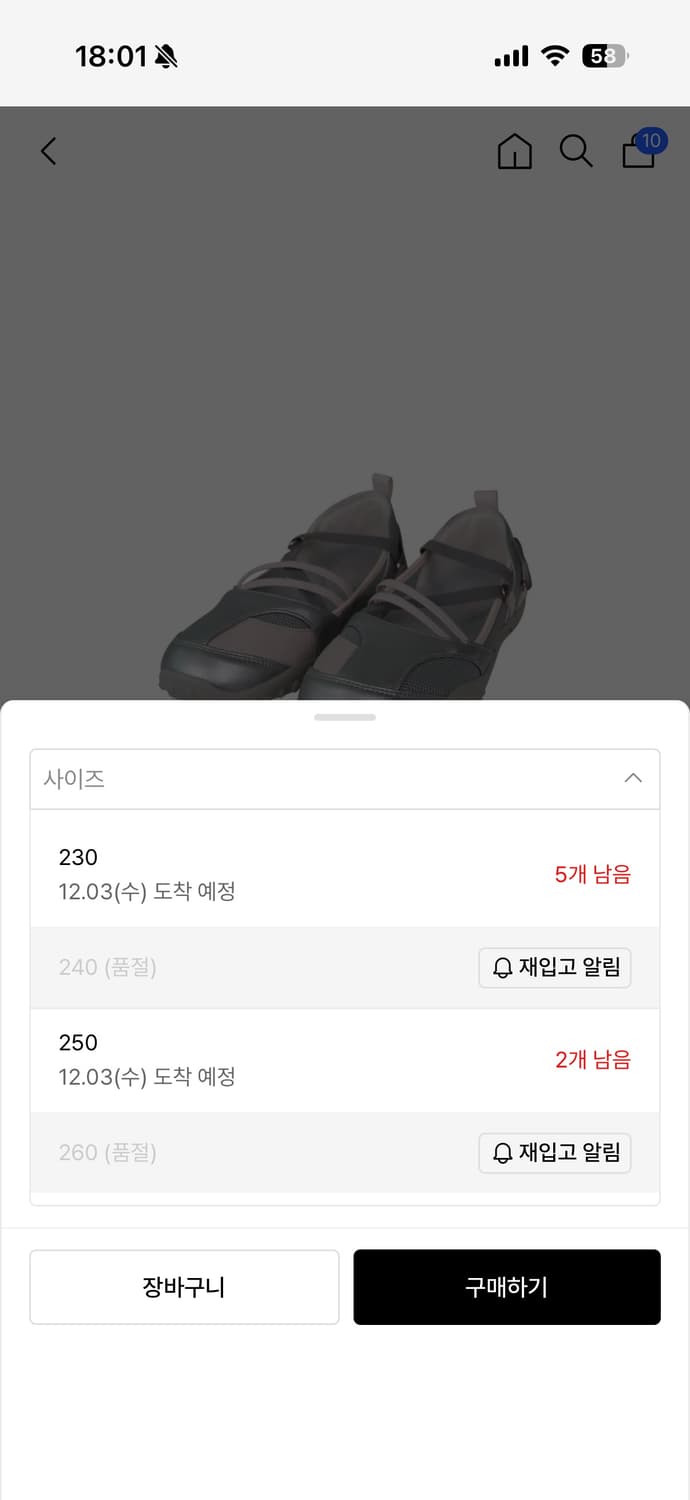 Strap Embossed Toe Shoes 오호스 토슈즈 실버 240 상품이미지2