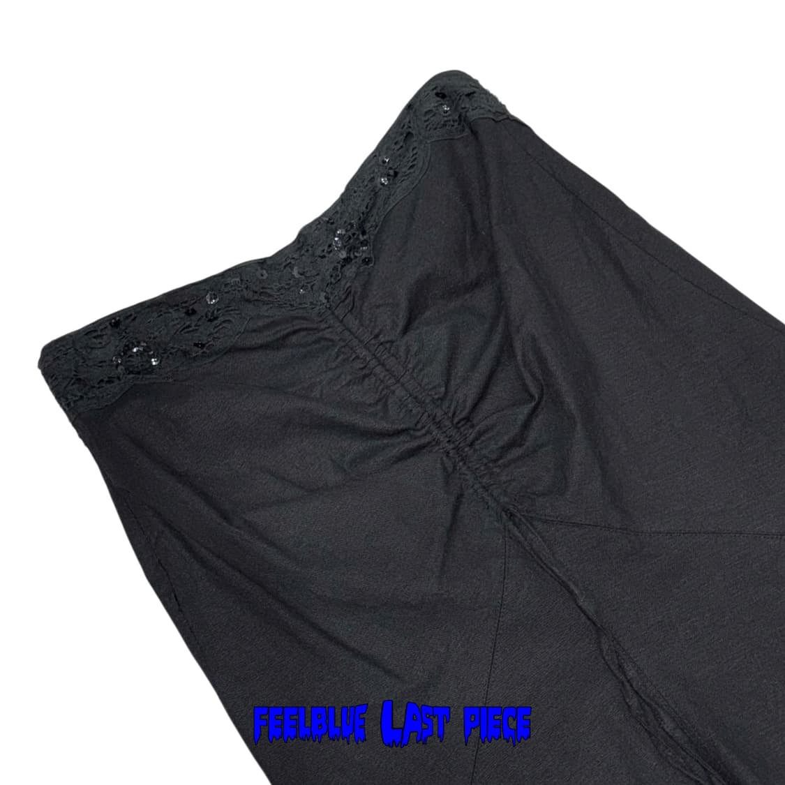 goth fairy Black Linen Midi Skirt 상품이미지4