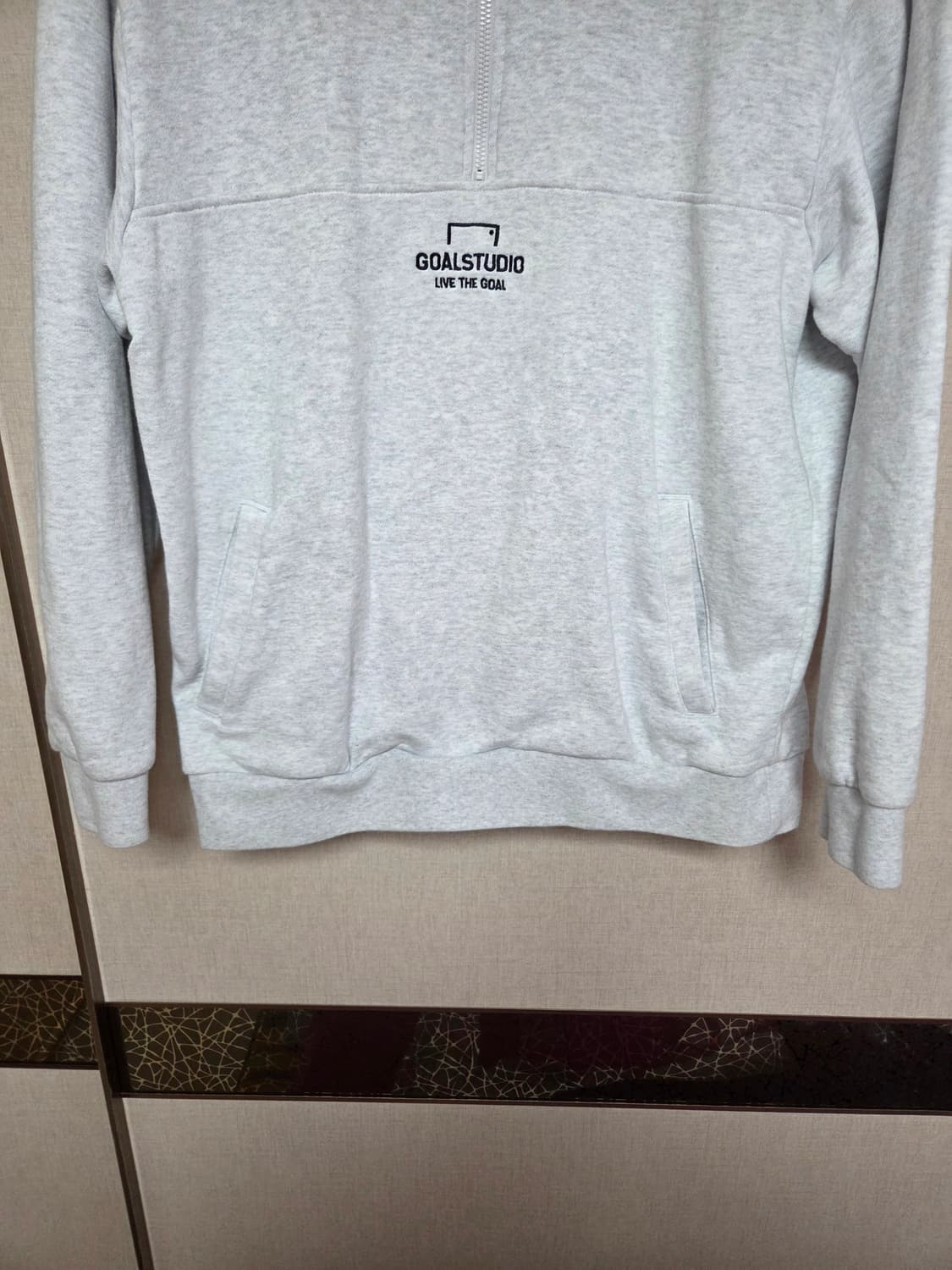 GOALSTUDIO 하프집업 맨투맨 그레이,  상하세트 상품이미지3
