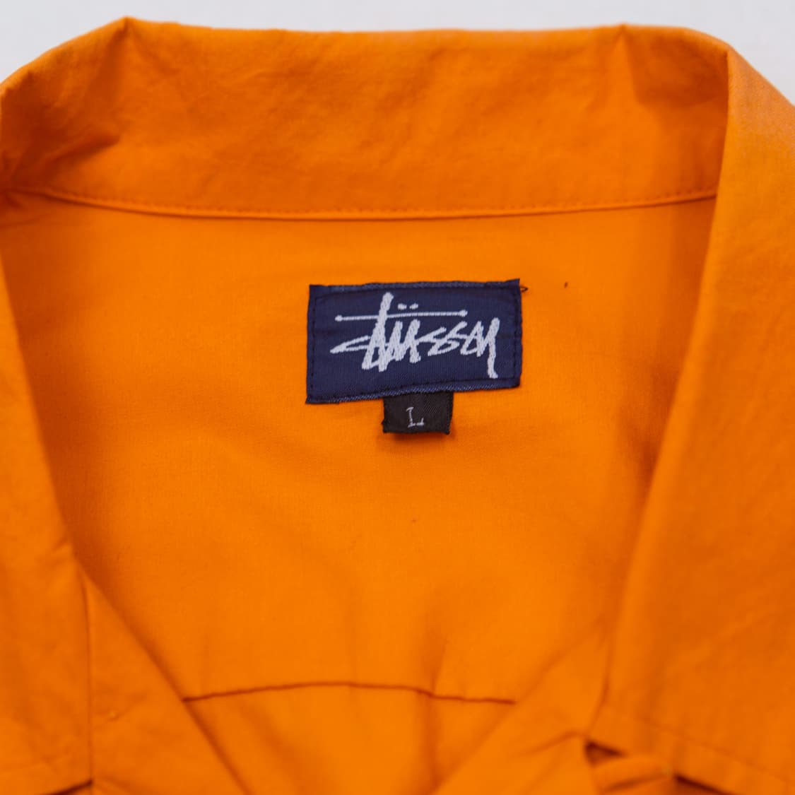 90s 스투시 오렌지 오픈 카라 셔츠 상품이미지6