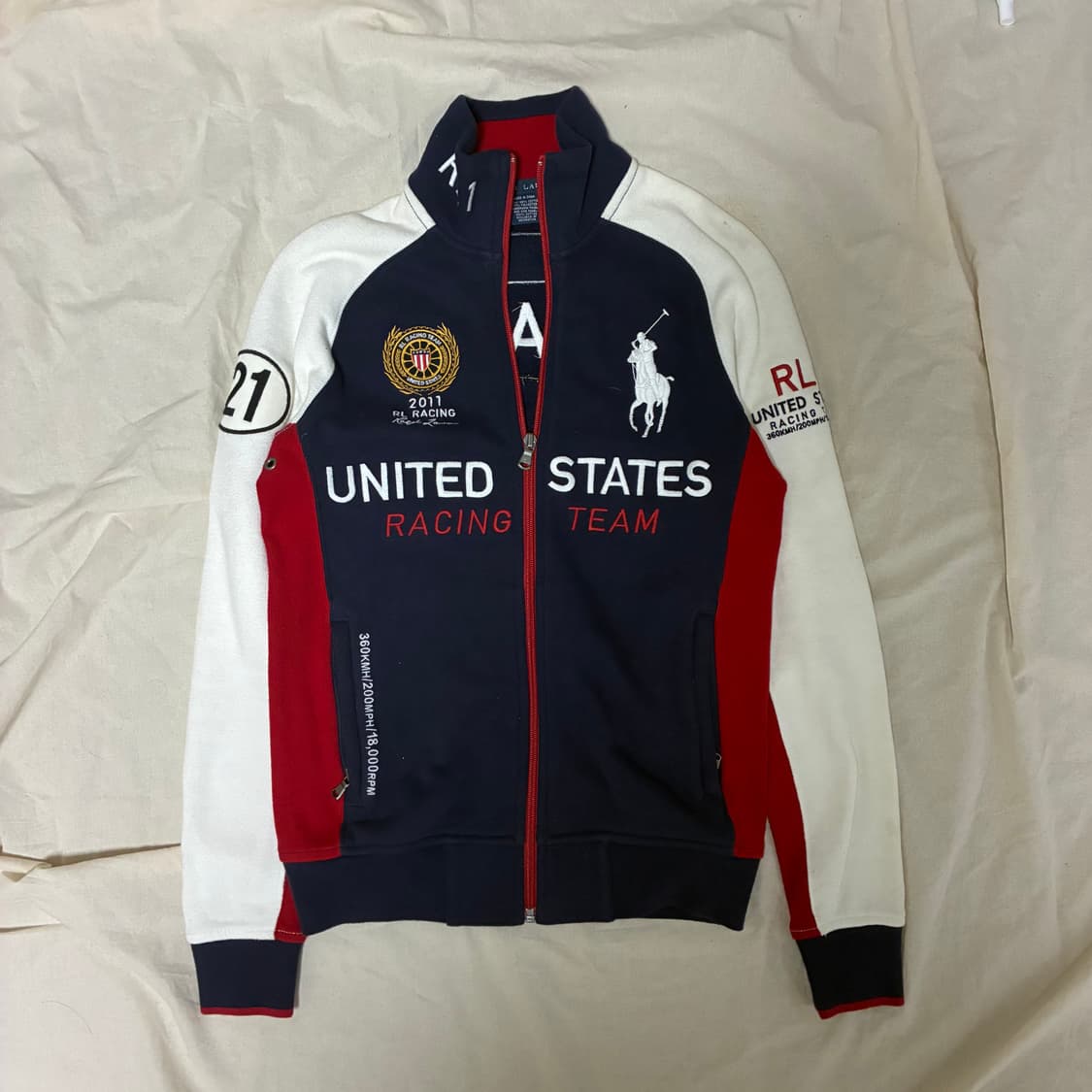 폴로 빅포니 성조기 레이싱 트랙 니트집업 s 상품이미지1
