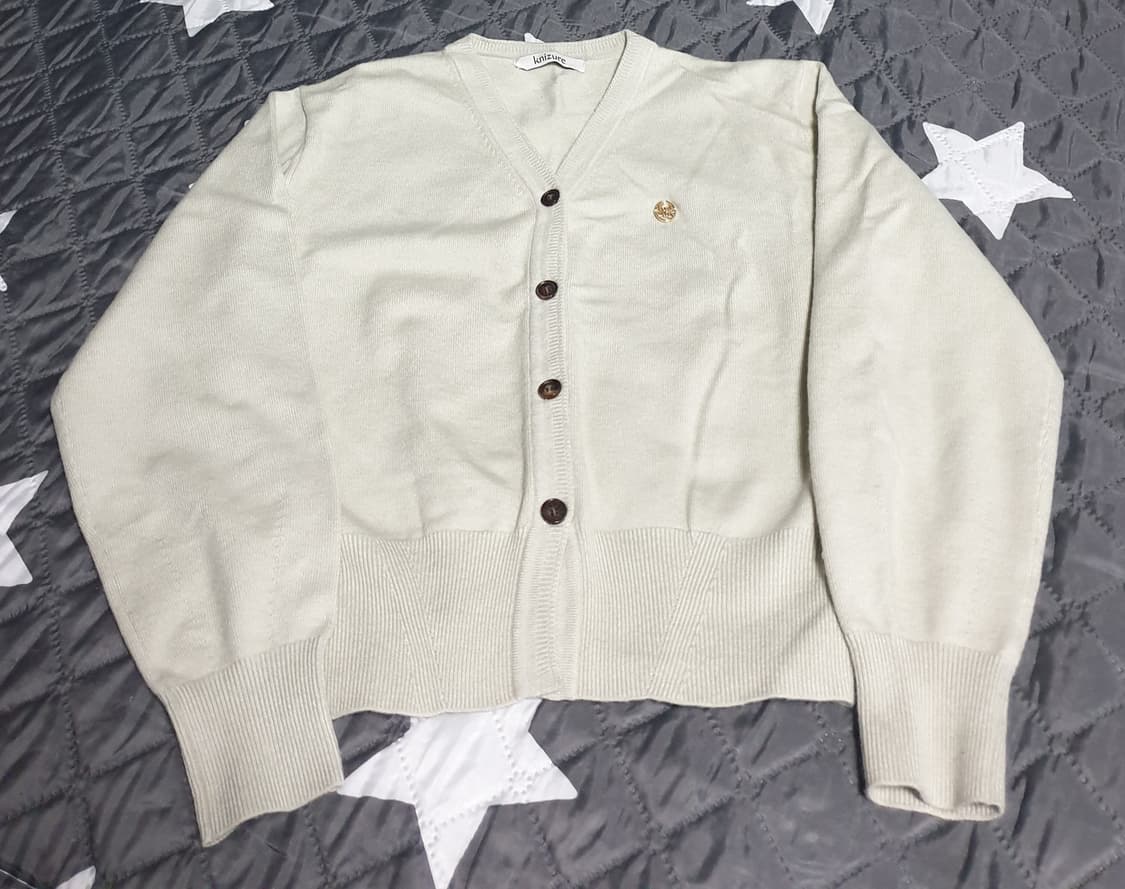 니주르 금장뱃지 세미크롭 가디건 라이트민트 (F) 상품이미지1