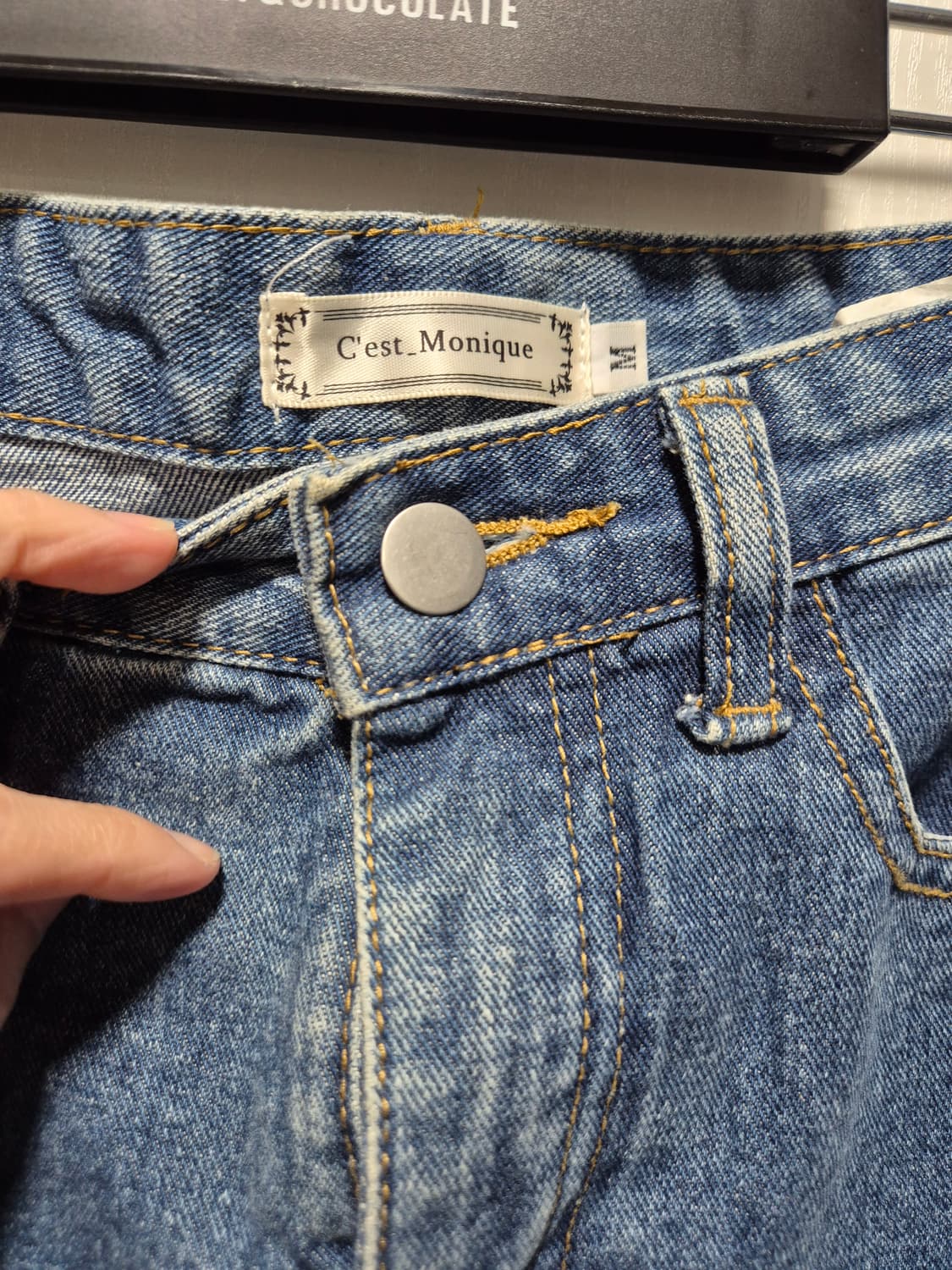 (새상품)VTG 데님 스커트 앞절개 사이즈 중청 상품이미지3