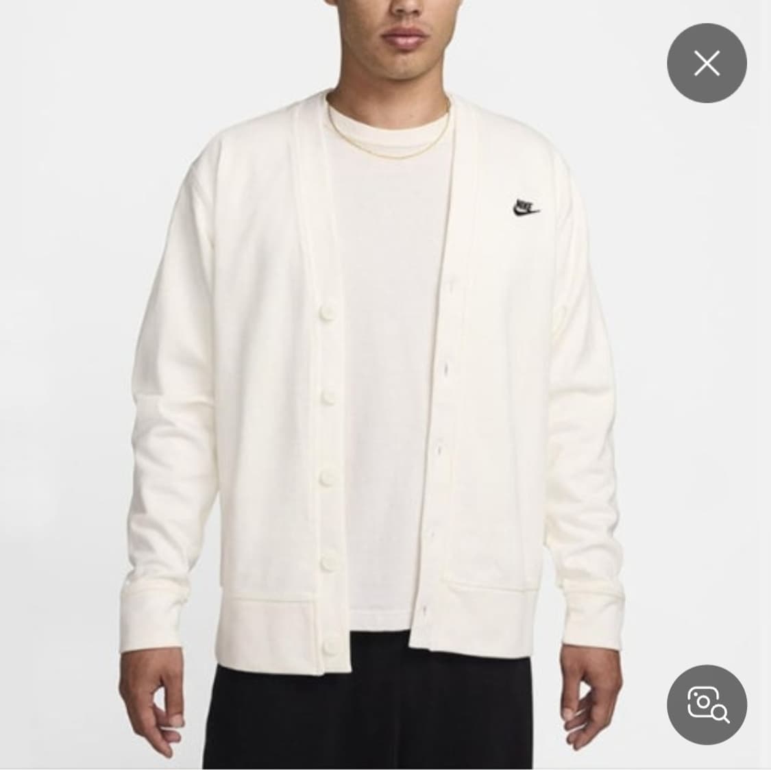 나이키 클럽 페어웨이 가디건 브이넥 니트 화이트 M 상품이미지3