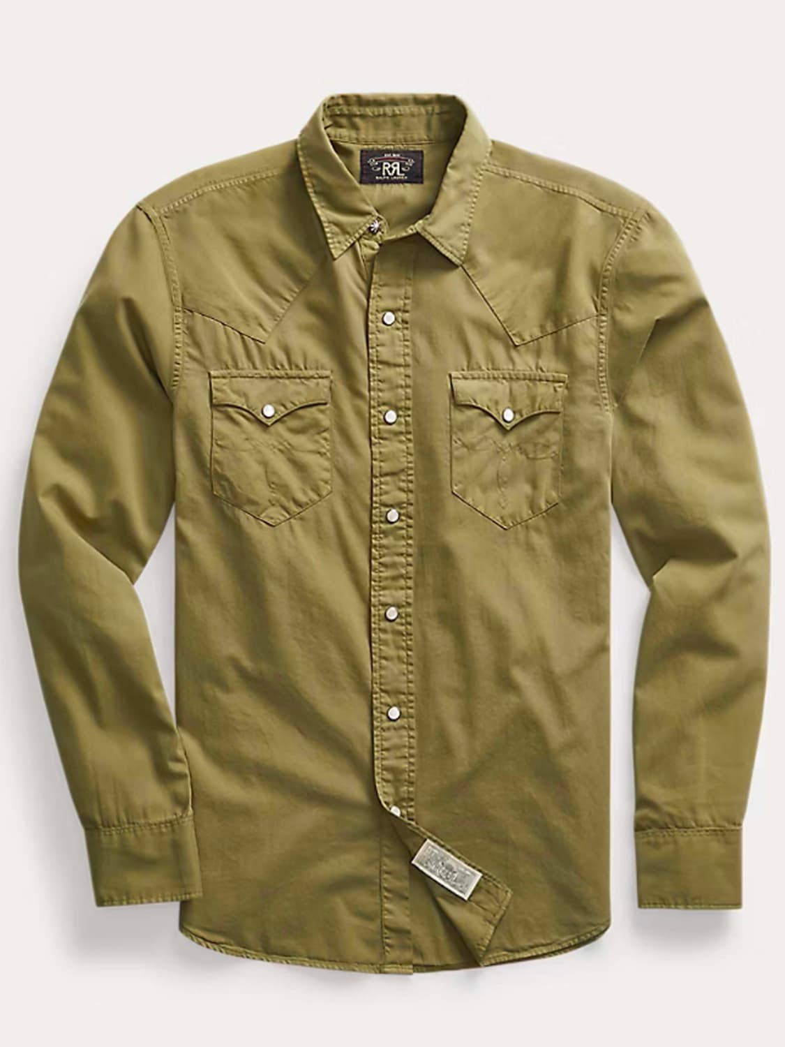 RRL 더블알엘 올리브 코튼 트윌 웨스턴 셔츠 상품이미지3